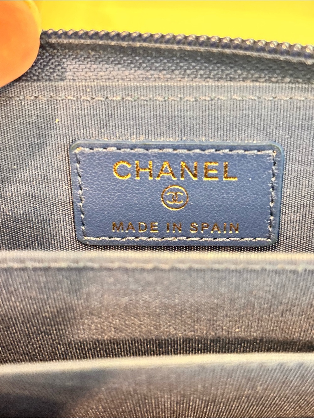 CHANEL Boy Blue Caviar Quilted Leather Zip Around Coin Purse Wallet W/ Box - Picture 11 of 16